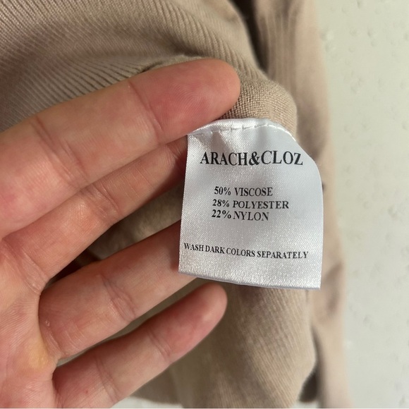 Cream Tan Crew Neck Sweater Lightweight Knit Casual Neutral Soft Comfy XL - Picture 3 of 6